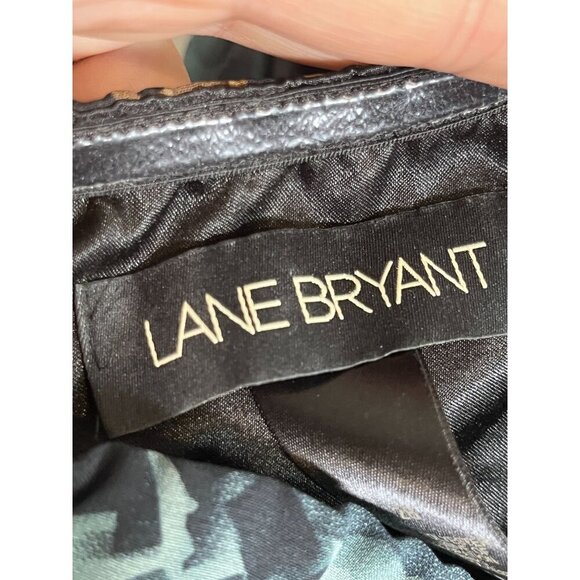 Lane Bryant Sun Dress 28 Brown Halter Maxi Babydoll Y2K Mosaic Patchwork Boho - Picture 2 of 16